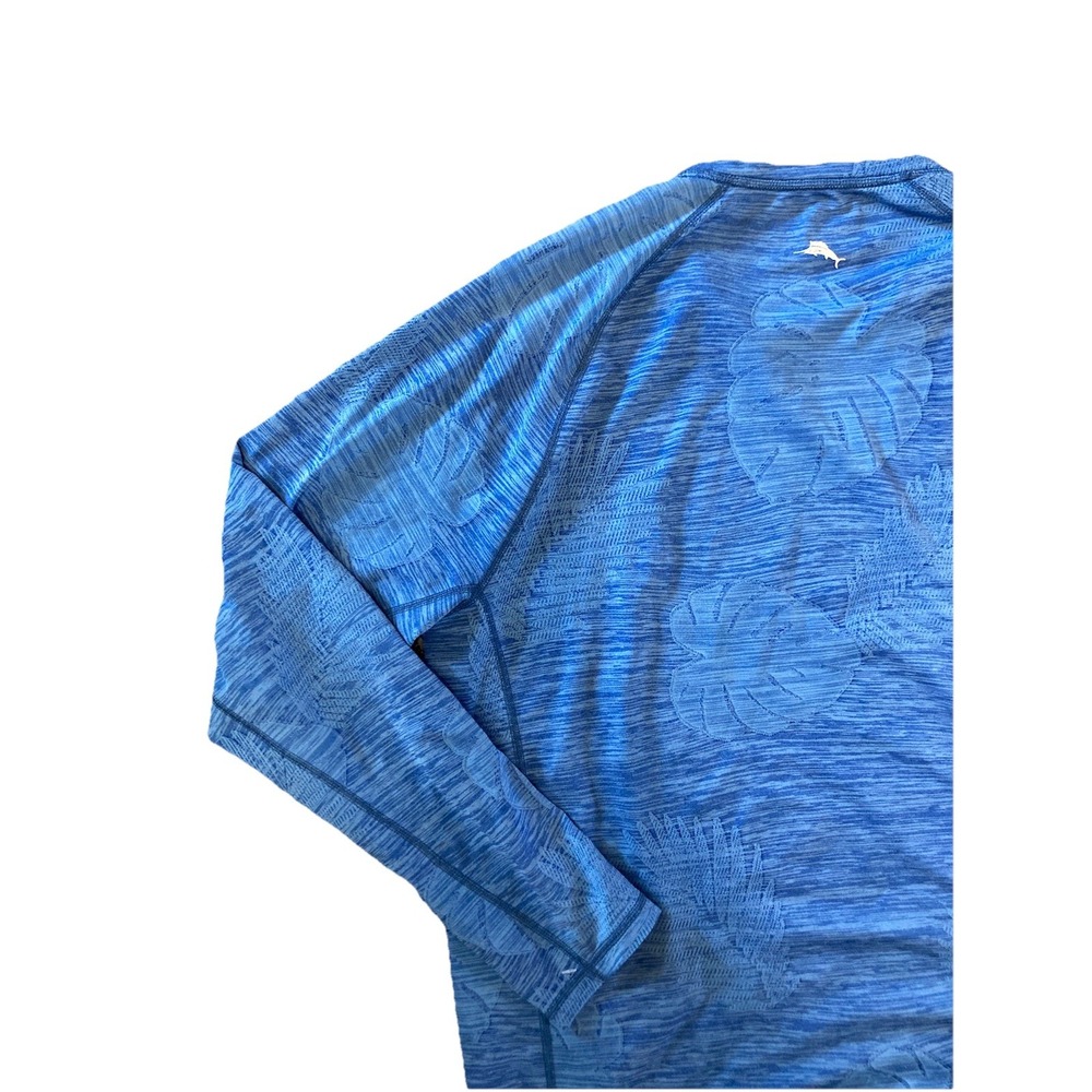 Tommy Bahama Island Zone Shirt Mens M Blue Delray Frond Performance Long Sleeve - Picture 9 of 11